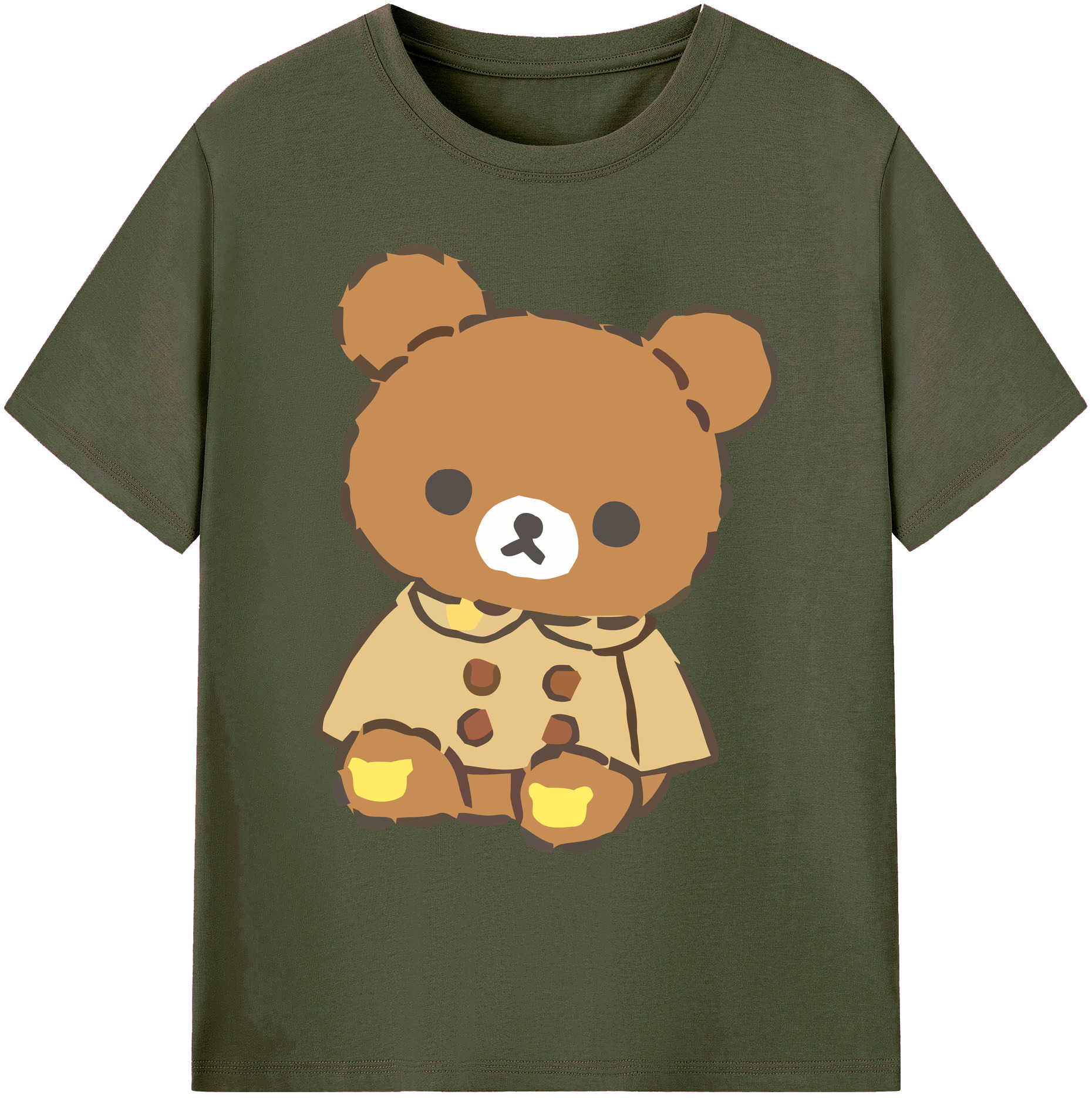 （画像用） リラックマ リラックマ キイロイトリ Rilakkuma Korilakkuma Kiiroitori 綿100％ メンズ半袖Tシャツ｜肌触りやわらか＆通気性